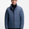 Packable water-repellent padded jacket with logo badge