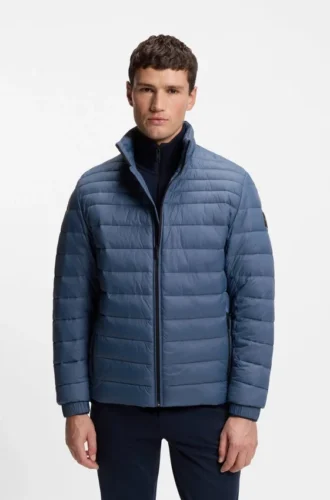 Packable water-repellent padded jacket with logo badge