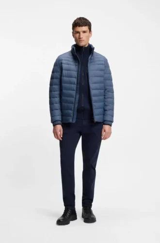 Packable water-repellent padded jacket with logo badge