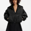 Padded bomber jacket in satin