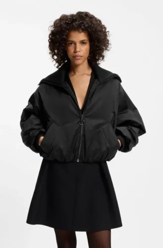 Padded bomber jacket in satin
