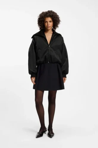 Padded bomber jacket in satin
