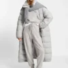 Padded coat in virgin wool and cashmere