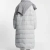 Padded coat in virgin wool and cashmere