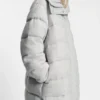 Padded coat in virgin wool and cashmere