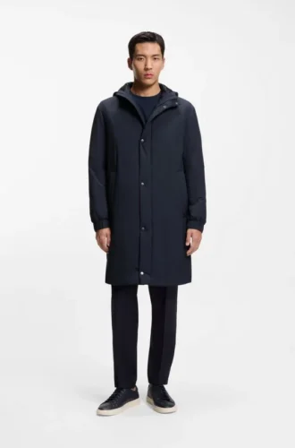 Padded coat with water-repellent finish