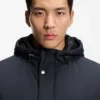 Padded coat with water-repellent finish