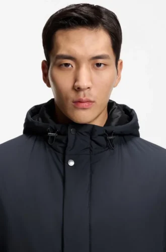 Padded coat with water-repellent finish