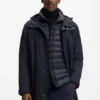 Padded-inner jacket with water-repellent finish
