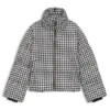 Padded jacket with houndstooth pattern