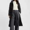 Padded jacket with metal belt detail Padded jacket with metal belt detail