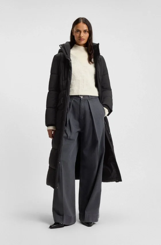 Padded jacket with metal belt detail Padded jacket with metal belt detail