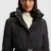 Padded jacket with metal belt detail Padded jacket with metal belt detail