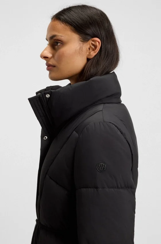 Padded jacket with metal belt detail Padded jacket with metal belt detail