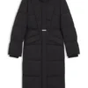 Padded jacket with metal belt detail Padded jacket with metal belt detail
