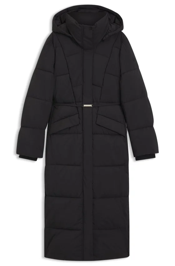 Padded jacket with metal belt detail Padded jacket with metal belt detail
