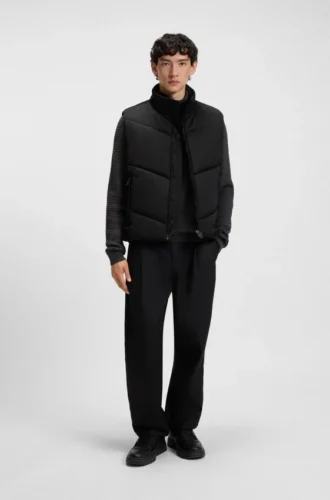 Padded-satin gilet with water-repellent finish