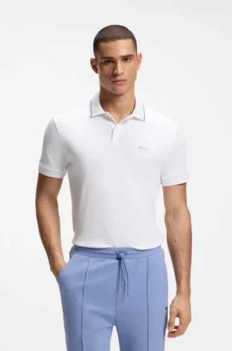 Paddy slim-fit polo shirt in interlock cotton Paddy slim-fit polo shirt in interlock cotton