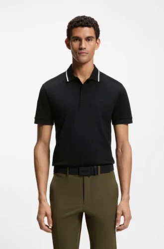 Paddy slim-fit polo shirt in interlock cotton Paddy slim-fit polo shirt in interlock cotton