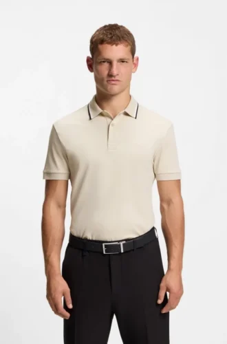 Paddy slim-fit polo shirt in interlock cotton