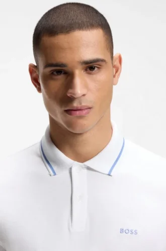 Paddy slim-fit polo shirt in interlock cotton Paddy slim-fit polo shirt in interlock cotton