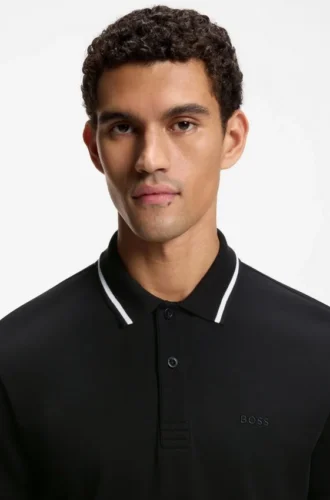 Paddy slim-fit polo shirt in interlock cotton Paddy slim-fit polo shirt in interlock cotton