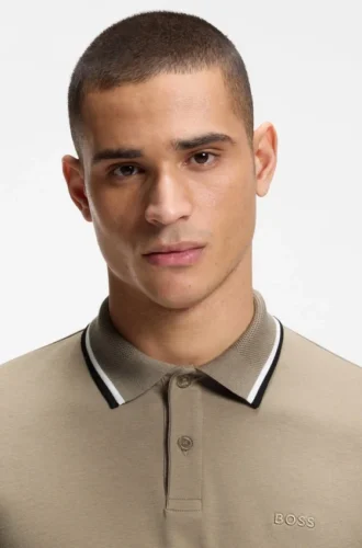 Paddy slim-fit polo shirt in interlock cotton