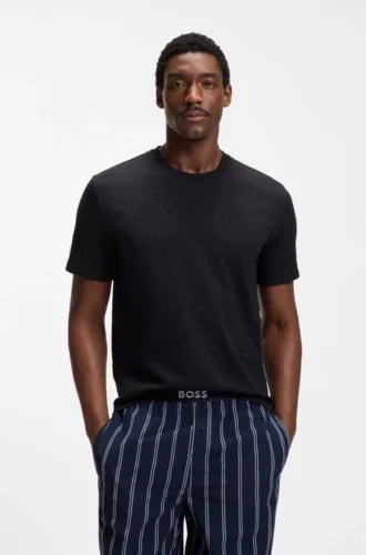 Pajama T-shirt in cotton with printed branding