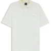 Patterned-collar polo shirt in cotton piqué