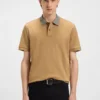 Patterned-collar polo shirt in pima cotton Patterned-collar polo shirt in pima cotton