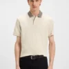 Patterned-collar polo shirt in pima cotton Patterned-collar polo shirt in pima cotton