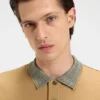 Patterned-collar polo shirt in pima cotton Patterned-collar polo shirt in pima cotton
