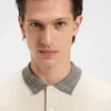 Patterned-collar polo shirt in pima cotton Patterned-collar polo shirt in pima cotton