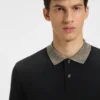 Patterned-collar polo shirt in pima cotton Patterned-collar polo shirt in pima cotton