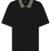 Patterned-collar polo shirt in pima cotton Patterned-collar polo shirt in pima cotton