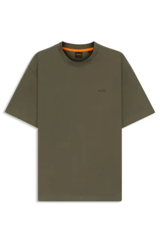 Patterned-collar T-shirt in cotton jersey