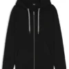 Patterned-drawcord zip-up hoodie in a cotton blend