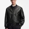 Patterned-leather jacket in a regular fit Patterned-leather jacket in a regular fit