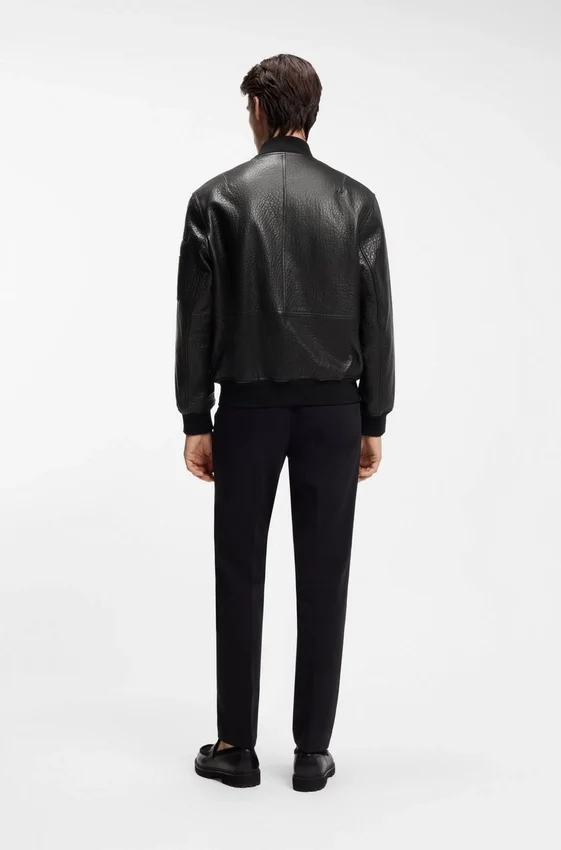 Patterned-leather jacket in a regular fit Patterned-leather jacket in a regular fit