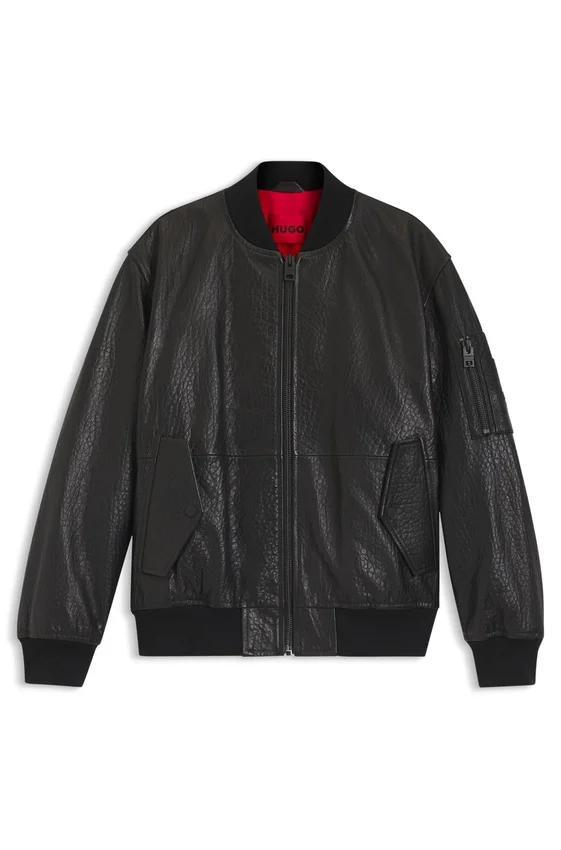 Patterned-leather jacket in a regular fit Patterned-leather jacket in a regular fit