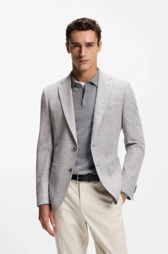 Patterned regular-fit jacket in a cotton blend Patterned regular-fit jacket in a cotton blend