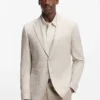 Patterned regular-fit jacket in a cotton blend