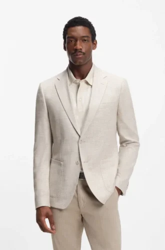 Patterned regular-fit jacket in a cotton blend