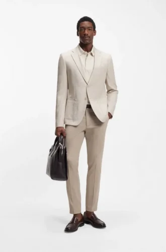 Patterned regular-fit jacket in a cotton blend