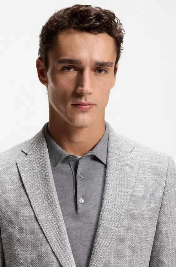 Patterned regular-fit jacket in a cotton blend Patterned regular-fit jacket in a cotton blend