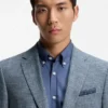 Patterned regular-fit jacket in a cotton blend