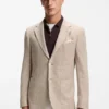 Patterned regular-fit jacket in a linen blend Patterned regular-fit jacket in a linen blend