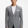 Patterned regular-fit jacket in a linen blend Patterned regular-fit jacket in a linen blend
