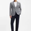Patterned regular-fit jacket in a linen blend Patterned regular-fit jacket in a linen blend