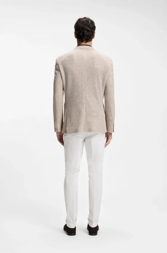 Patterned regular-fit jacket in a linen blend Patterned regular-fit jacket in a linen blend